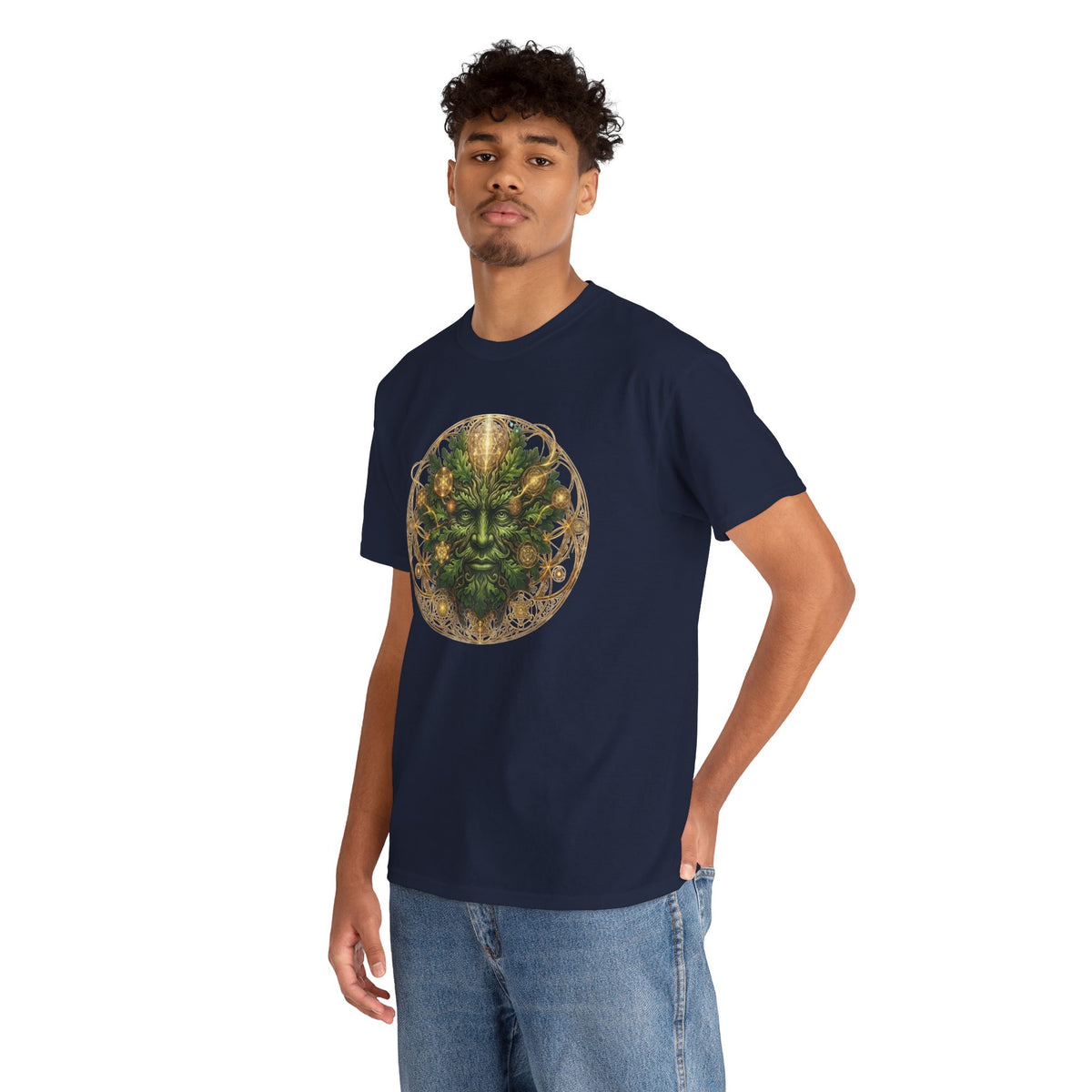 Green Man Face Tee | Celtic Nature Spirit, Burning man festival top, Forest Folklore Shirt
