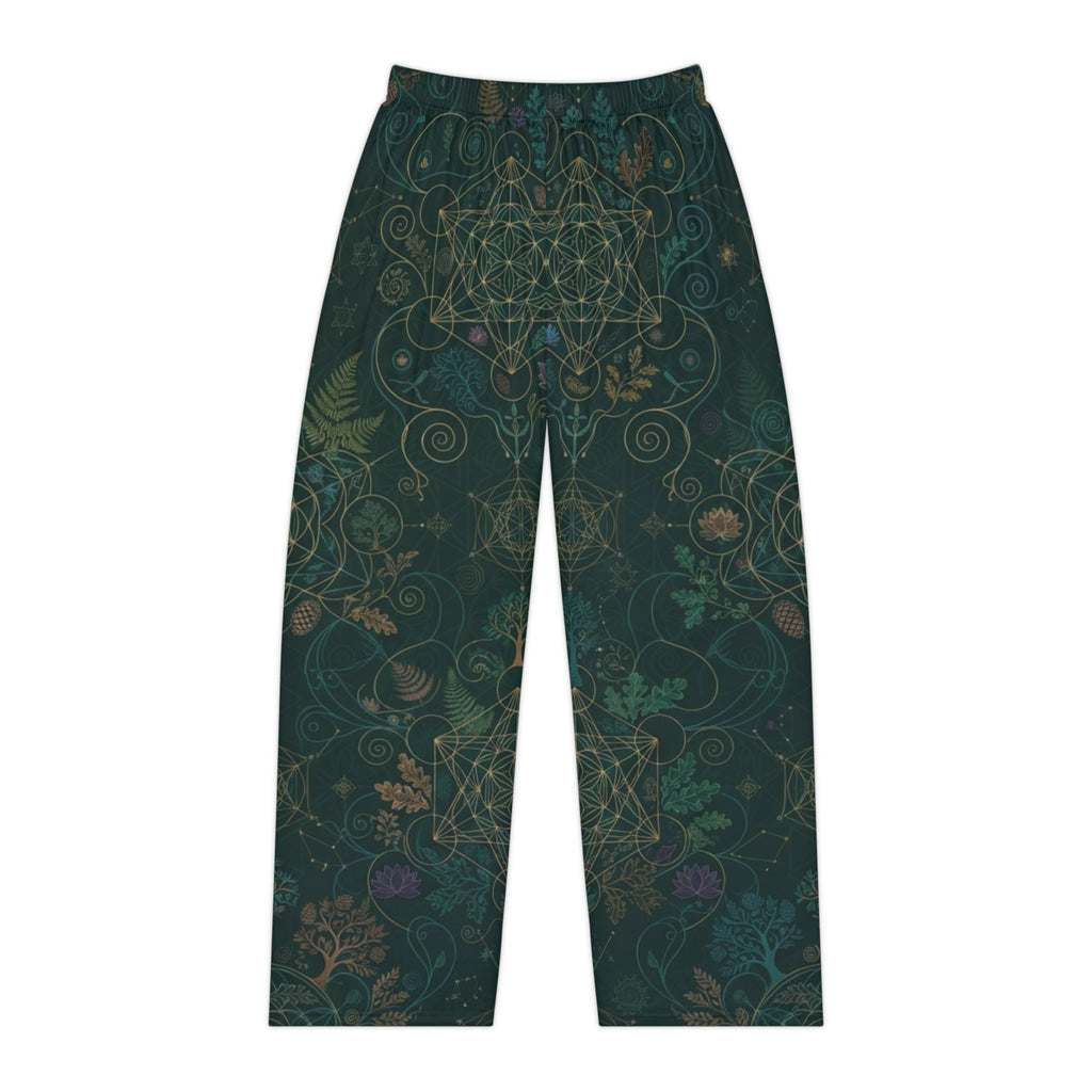 Dark Botanical Floral Pattern Pajama Pants