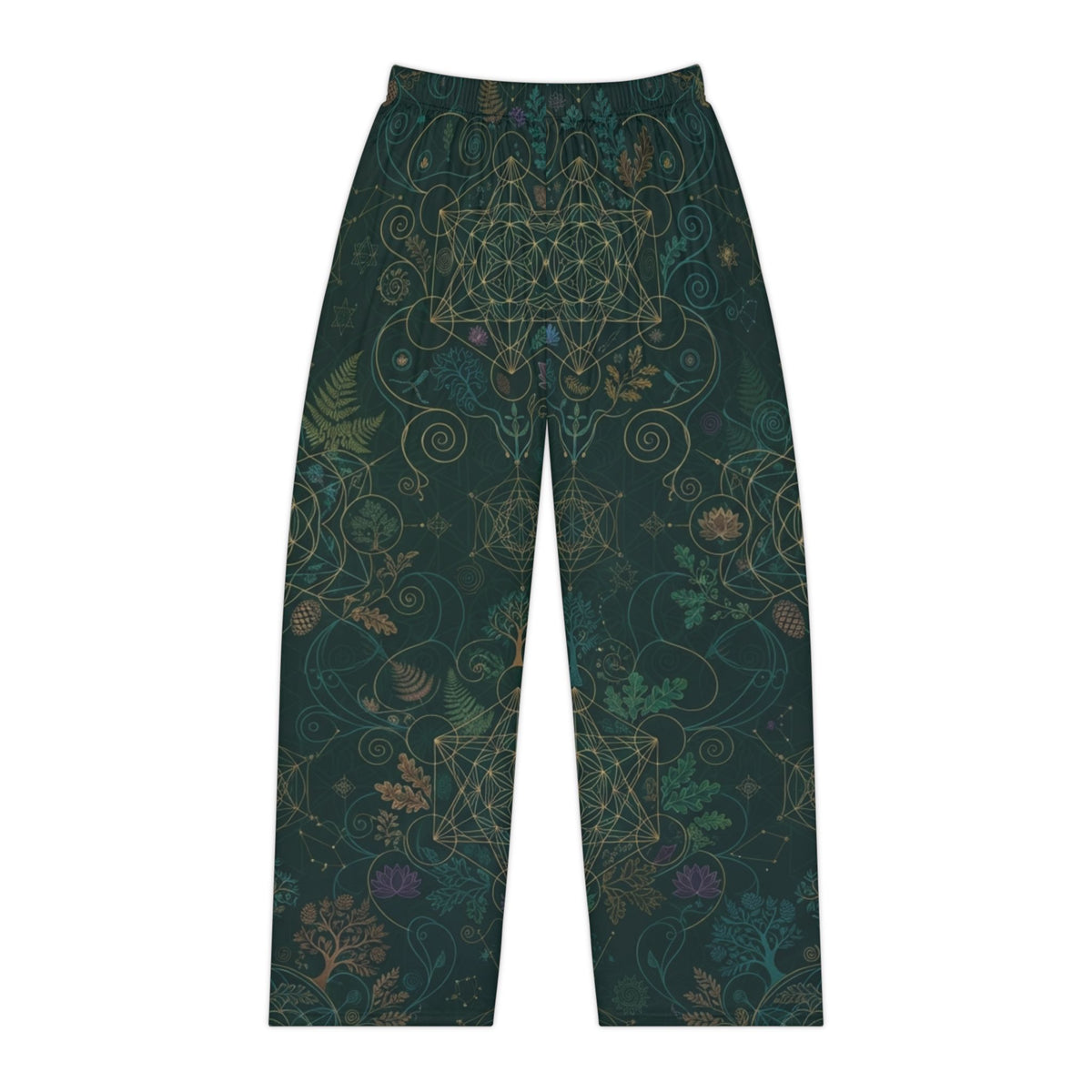 Dark Botanical Floral Pattern Pajama Pants