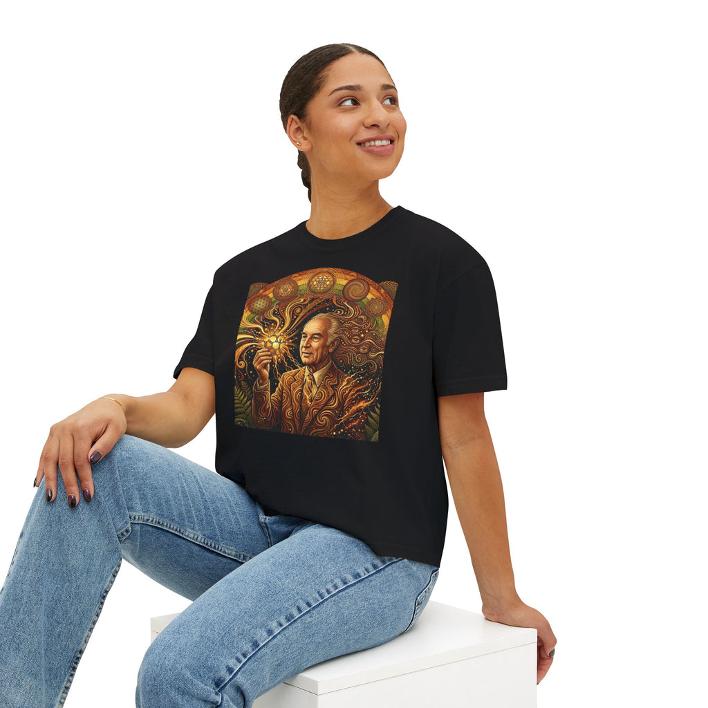 Albert Hoffman , deadhead style, burning man luminary , Steampunk Inventor Portrait Tee | Vintage Scientist Illustration