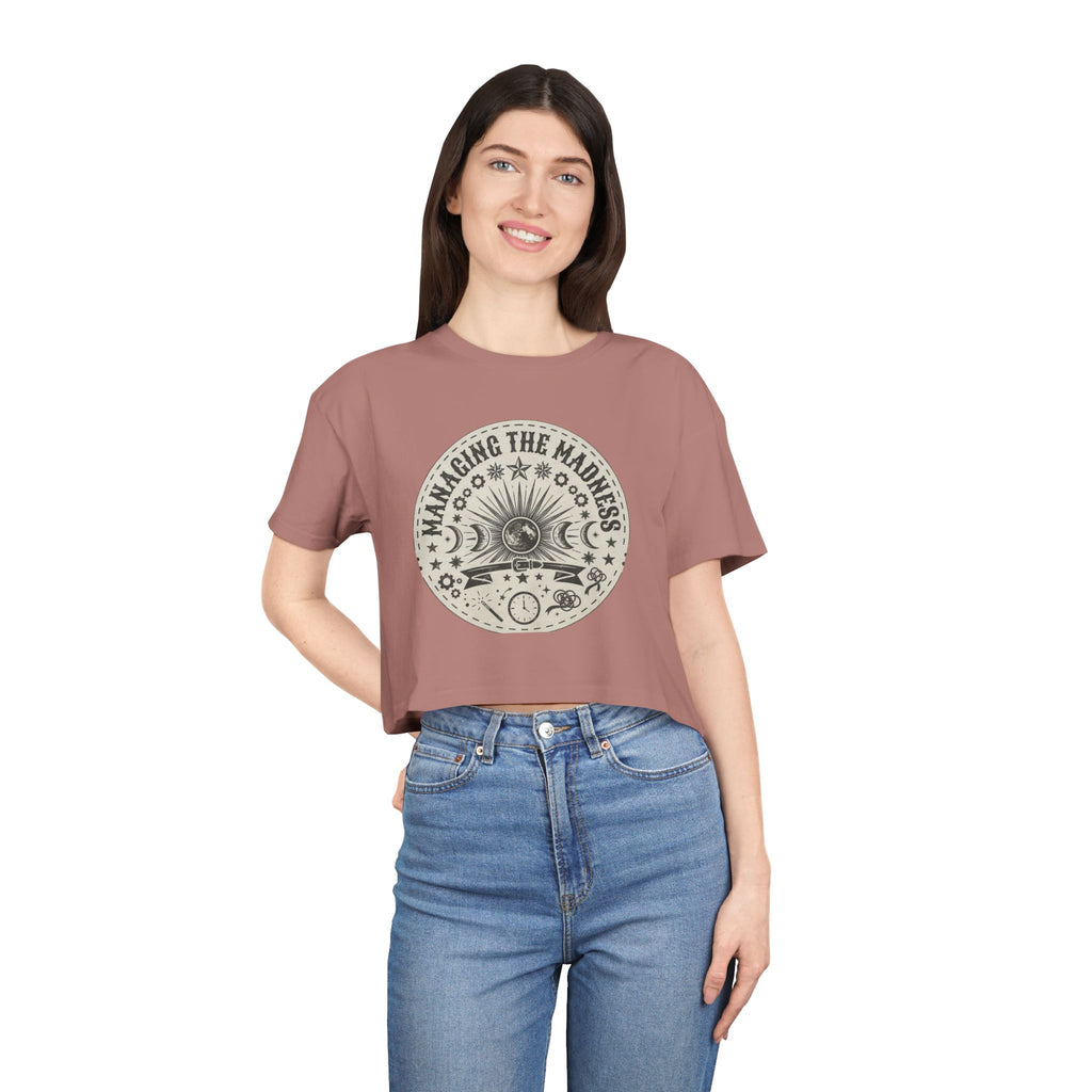 Moon Phases Mandala Crop Tee | Astrological Celestial Design