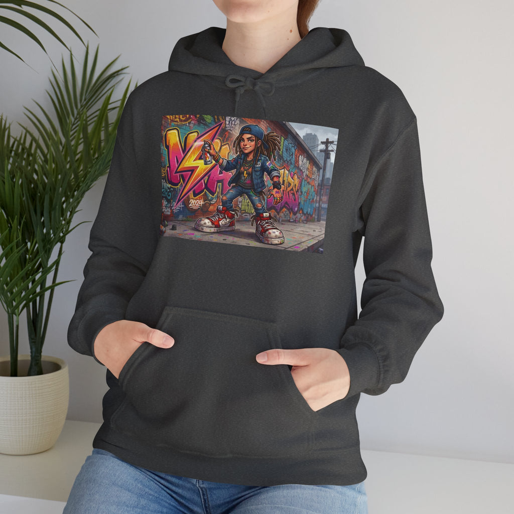 Graffiti Skater Kid Hoodie | Street Art Skateboard Sweatshirt