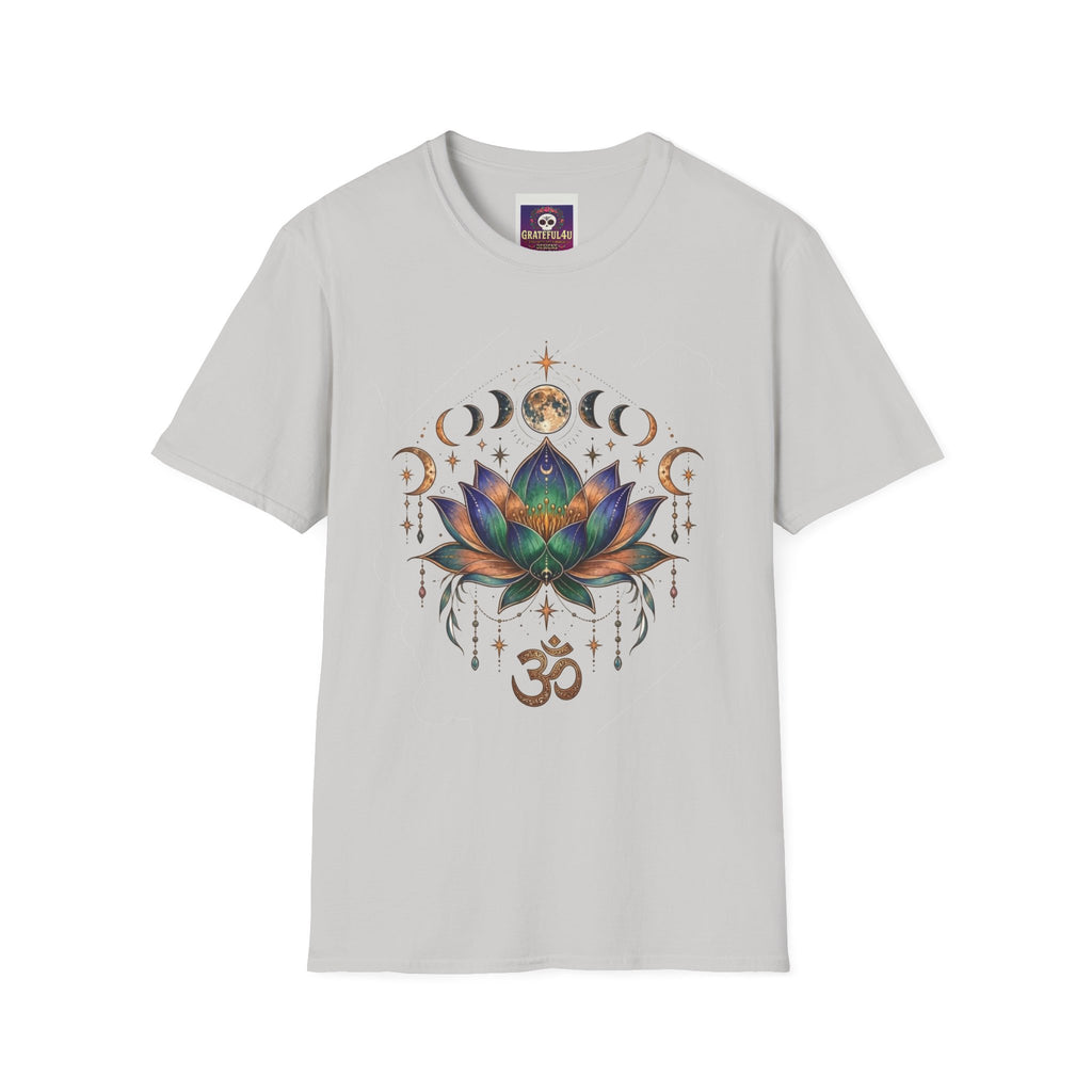 Lotus Moon Phases Om Symbol T-Shirt | Chakra Yoga Spiritual Tee