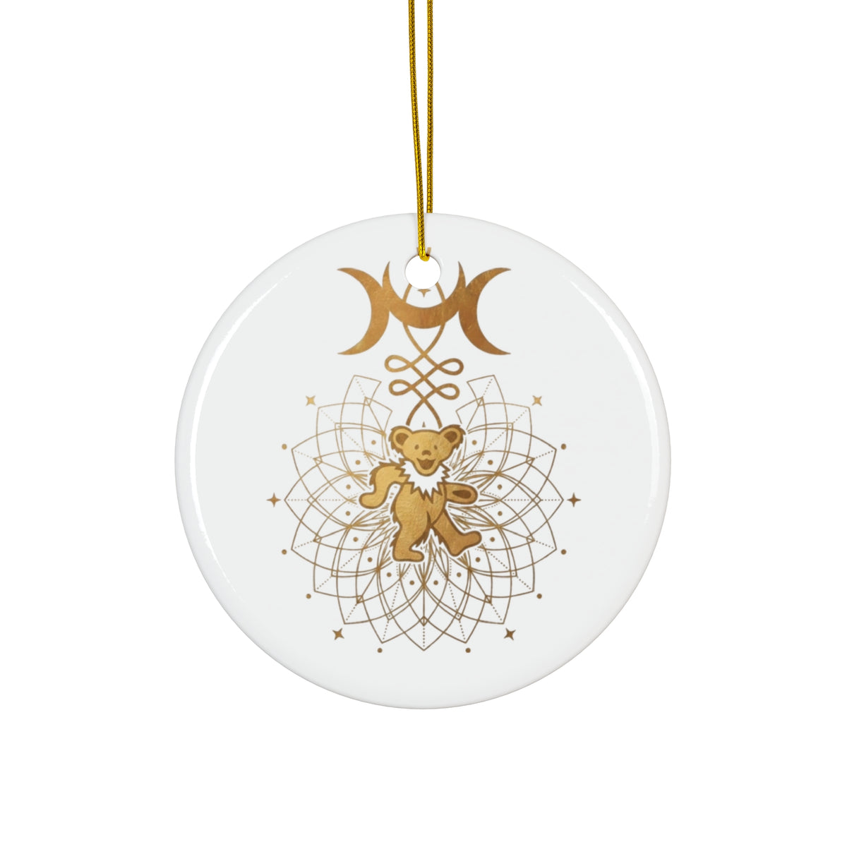 Grateful Dead  Mandala Ceramic Ornament | Round Tree Decoration, gift for a deadhead