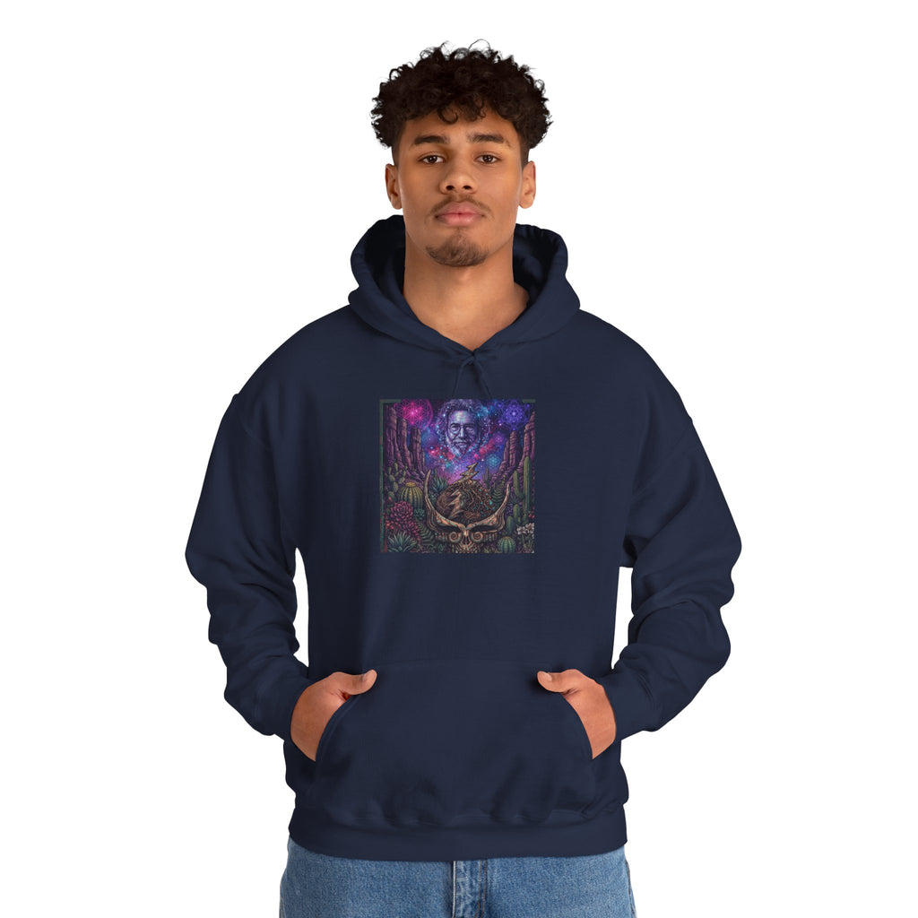 Psychedelic Skull Shaman Hoodie | Mystical Forest Totem Sweatshirt, deadhead gift