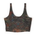 Steampunk Gear Pattern Sports Bra | Rusted Industrial AOP Crop Top