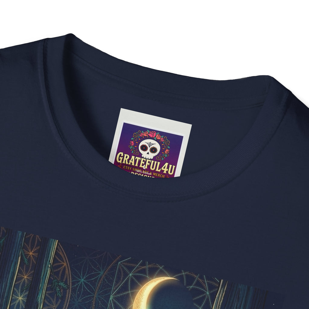 Geometric Star Mandala T-Shirt | Moon, Forest Skull, Mystic Nature