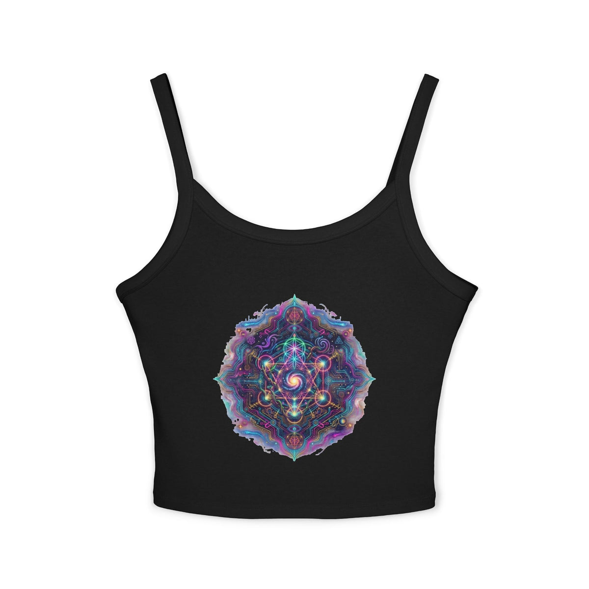Cosmic Mandala Tank Top | Psychedelic Geometric Floral Design