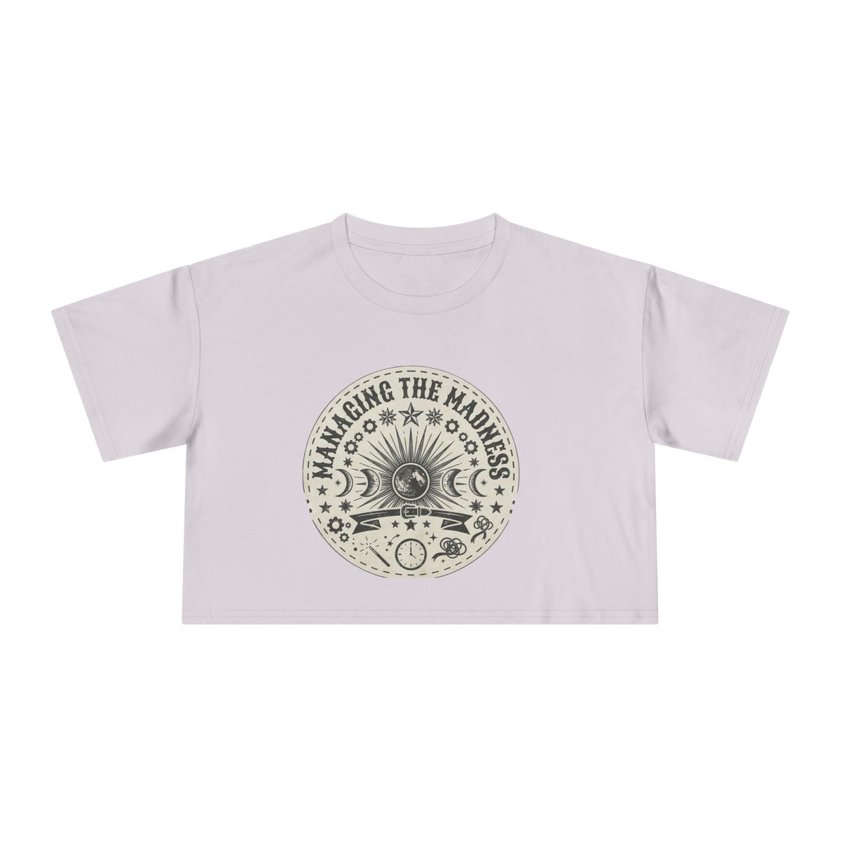 Moon Phases Mandala Crop Tee | Astrological Celestial Design