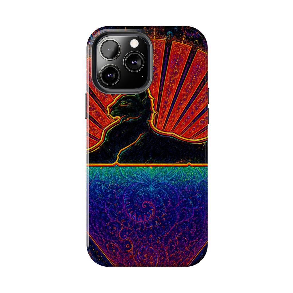 Grateful Dead Cat Sunset Phone Case | Psychedelic Skull, Rainbow Landscape