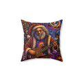 Santa Playing Guitar Pillow | Grateful Dead Inspired Holiday Music Decor, Jerry Garcia, gift for a deadhead