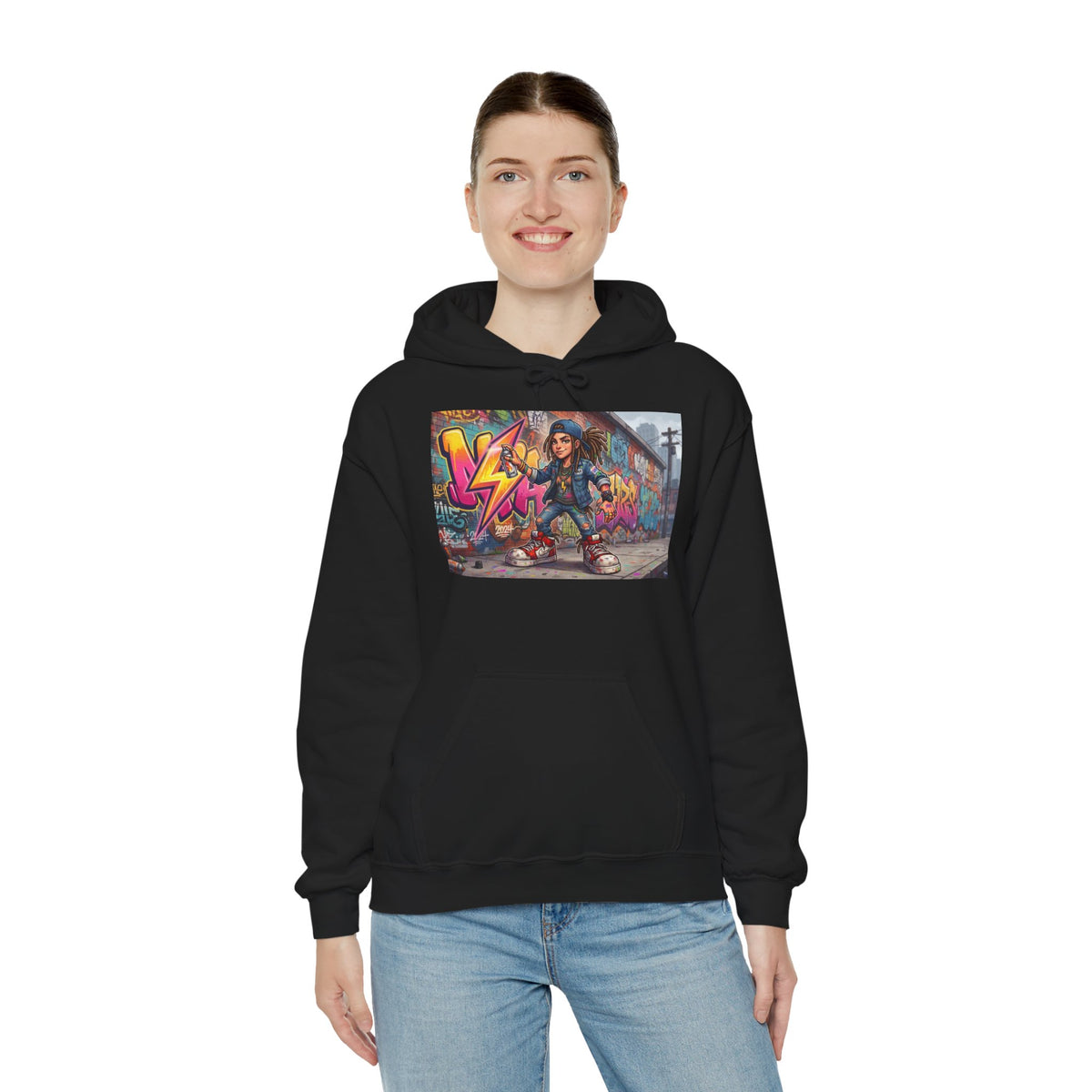 Graffiti Skater Kid Hoodie | Street Art Skateboard Sweatshirt