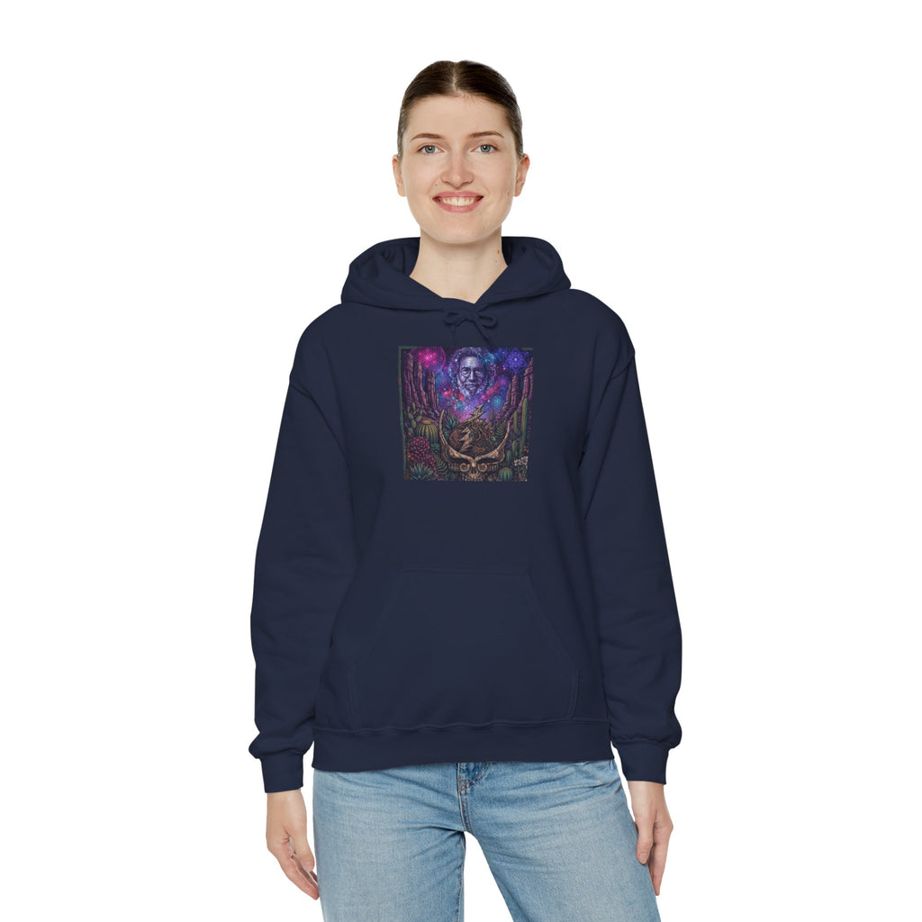Psychedelic Skull Shaman Hoodie | Mystical Forest Totem Sweatshirt, deadhead gift