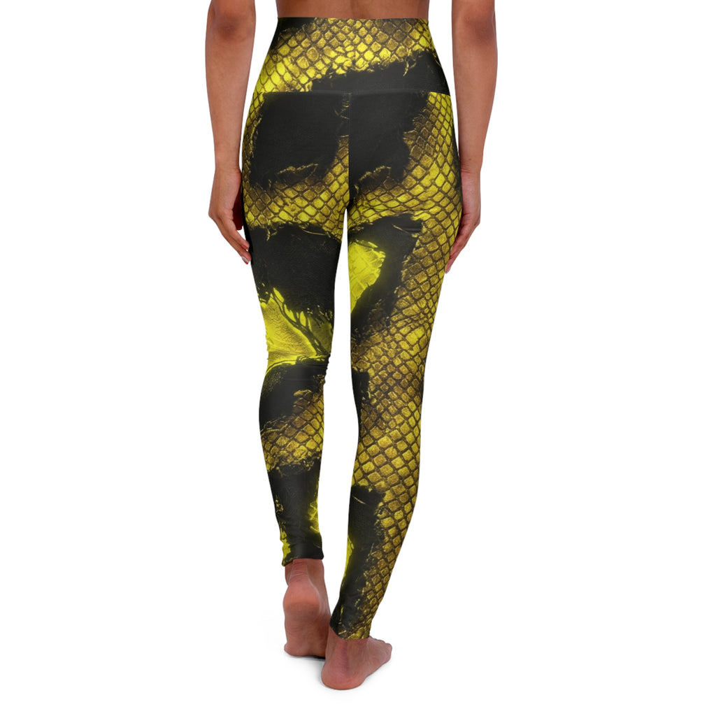 Yellow Black Snake Skin Leggings high waisted yoga leggings | reptile print, Halloween, Burning man, Festival, Deadhead, Concert goer