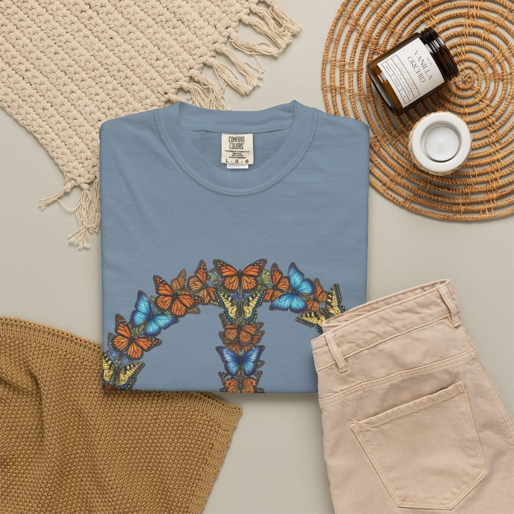 Butterfly Peace Sign T-Shirt | Floral Peace Symbol Tee