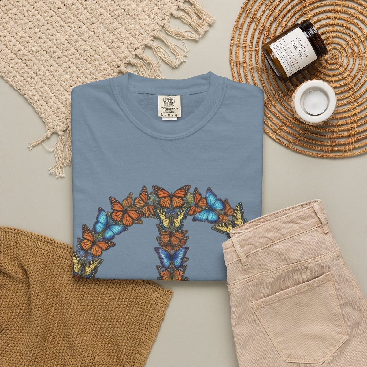 Butterfly Peace Sign T-Shirt | Floral Peace Symbol Tee