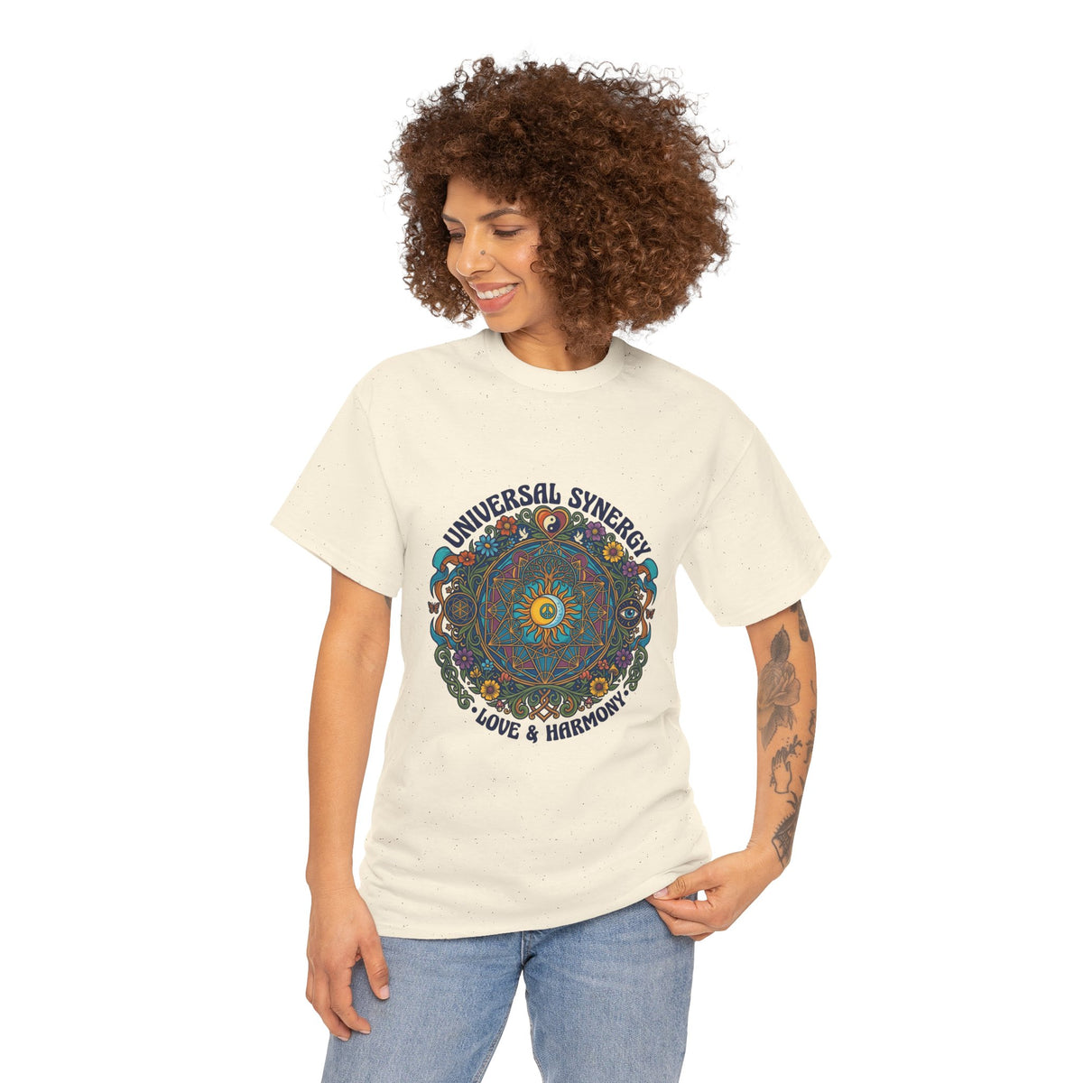 Universal Synergy Mandala T-Shirt | Love & Harmony Graphic Tee
