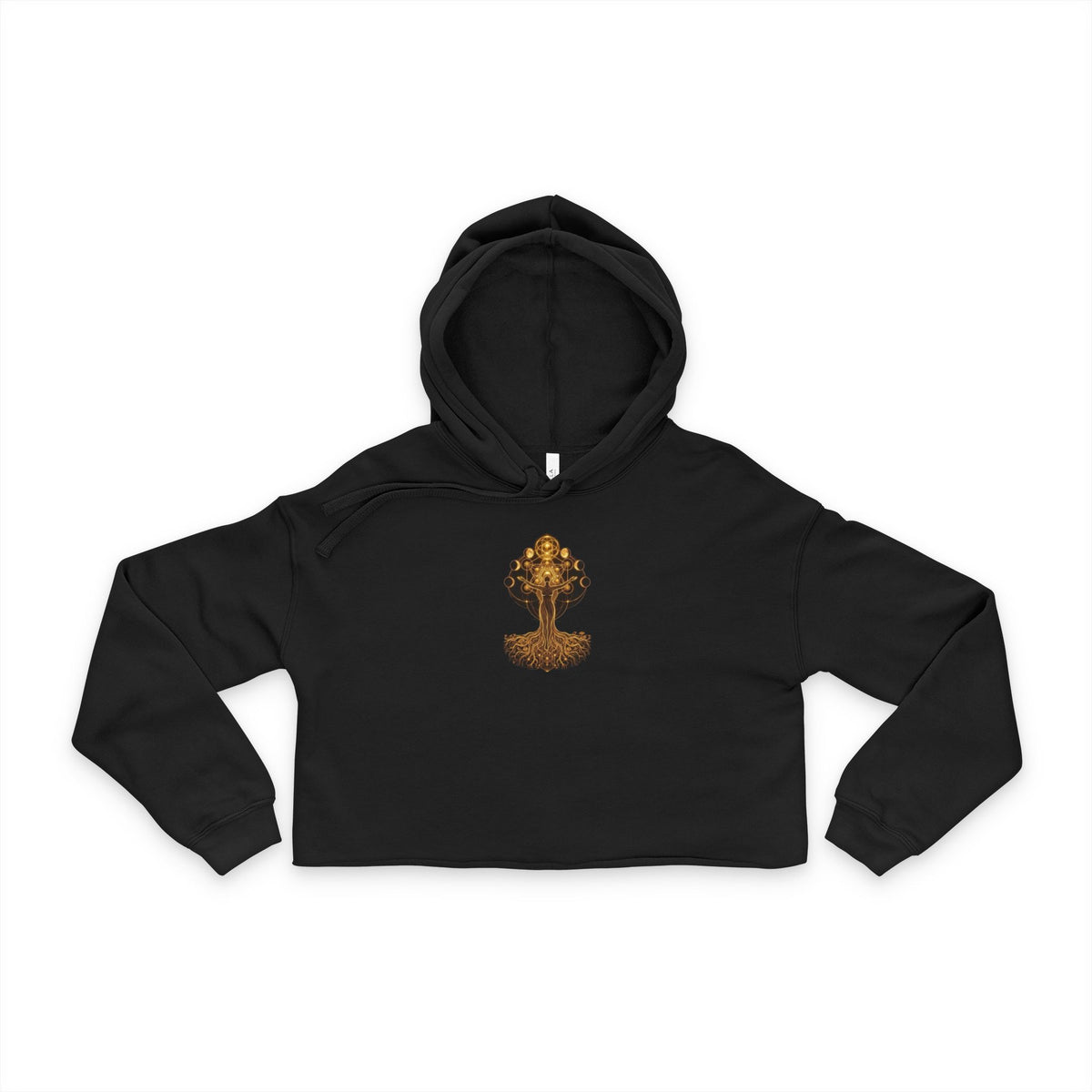 Golden Tree of Life Women's Cropped Hoodie | Botanical, Mystical Symbol, Burning Man Apparel, Deadhead gift , Divine Woman