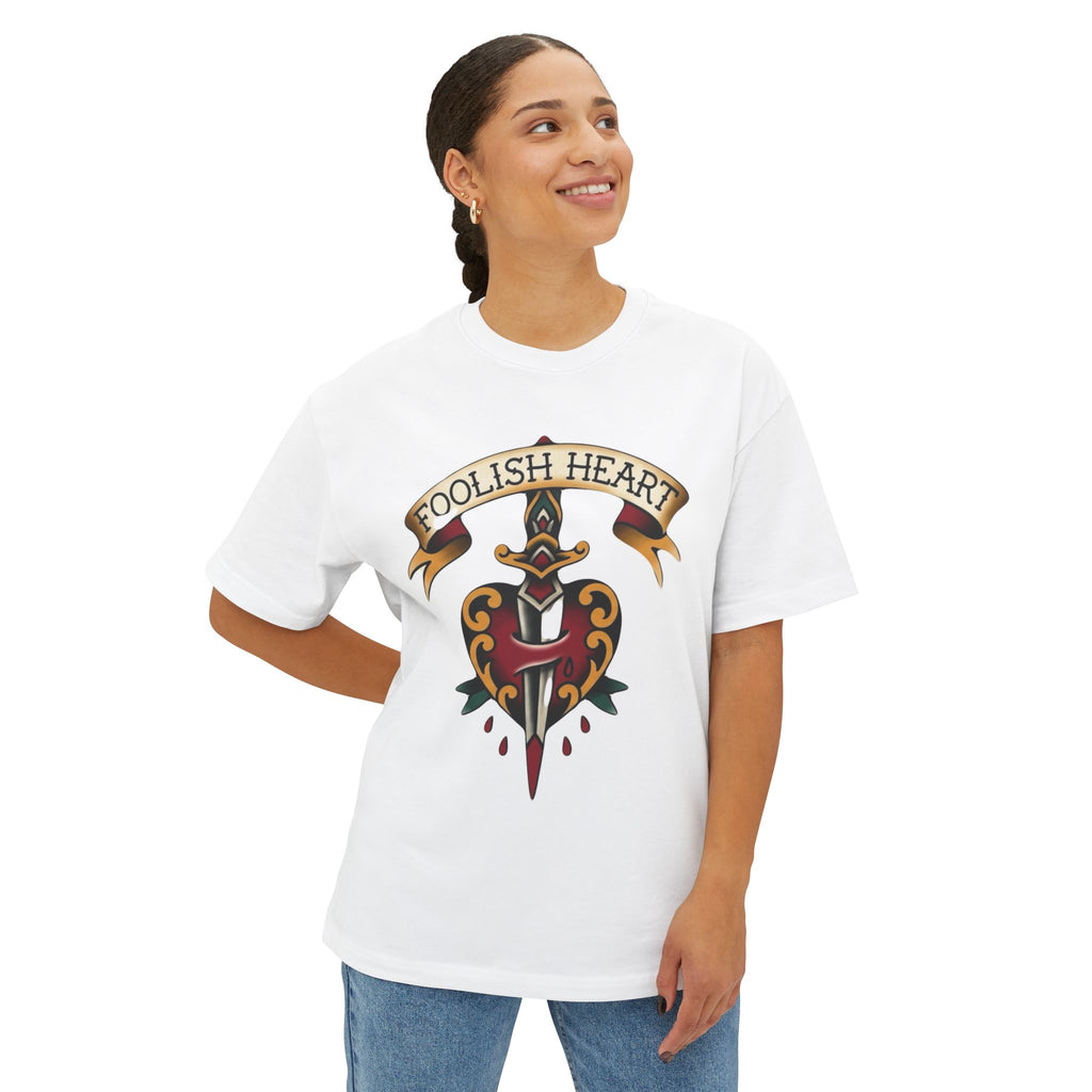 Foolish Heart dagger-through-heart Tattoo Tee | Graphic T-Shirt