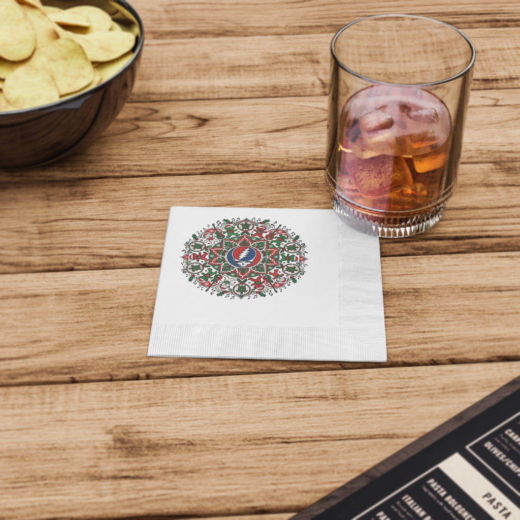 Grateful Dead Mandala Napkins, Christmas  napkin, gift for deadhead