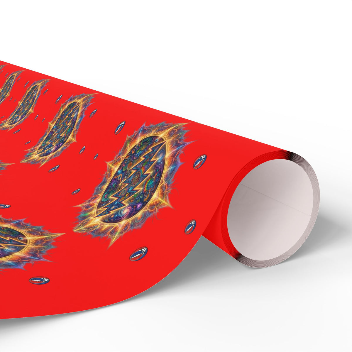 Deadhead Stars Wrapping Paper | Red Holiday Roll, grateful dead inspired