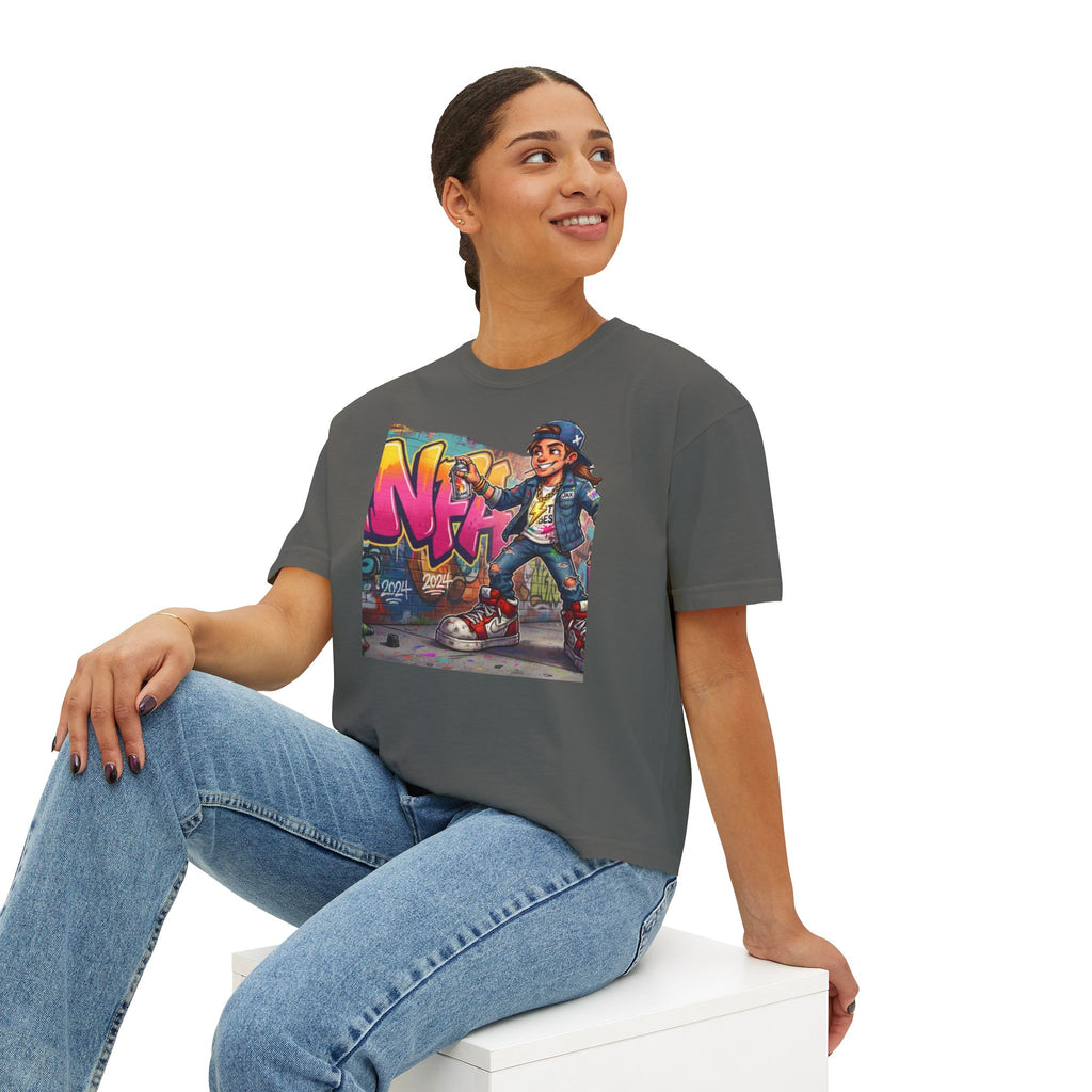 Skateboard Graffiti Character Women's Tee | Retro Street Art Tee