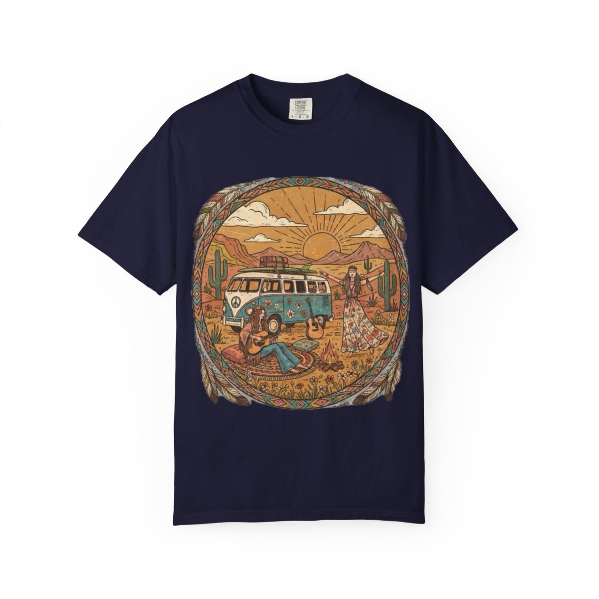 Boho soft style lightweight shirt, hippie style, festival goer, gift for deadhead, Unisex Garment-Dyed T-shirt