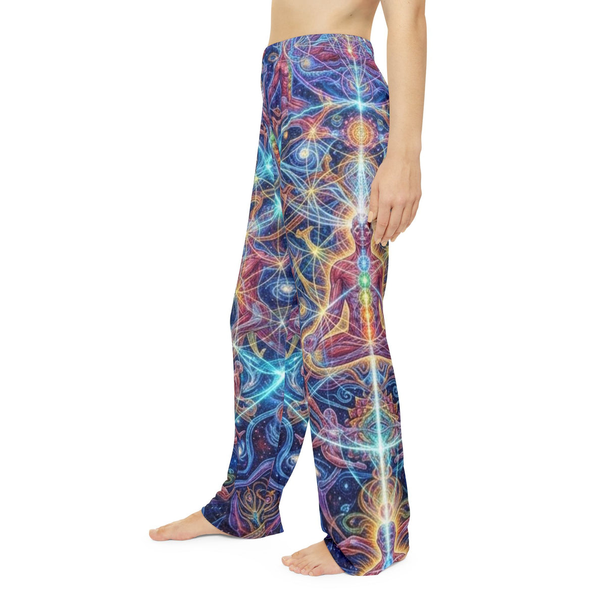 Abstract Kaleidoscope Pattern Pajama Pants | Colorful Psychedelic Design