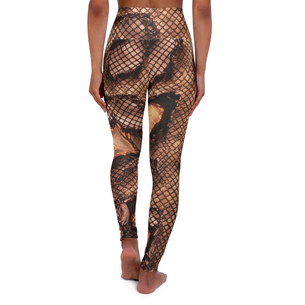 Snake Skin Roses Leggings | High Waisted Yoga Leggings, Burning Man Festival gear, Steam punk, EDC, HalloweenDeadhead, Concert wear