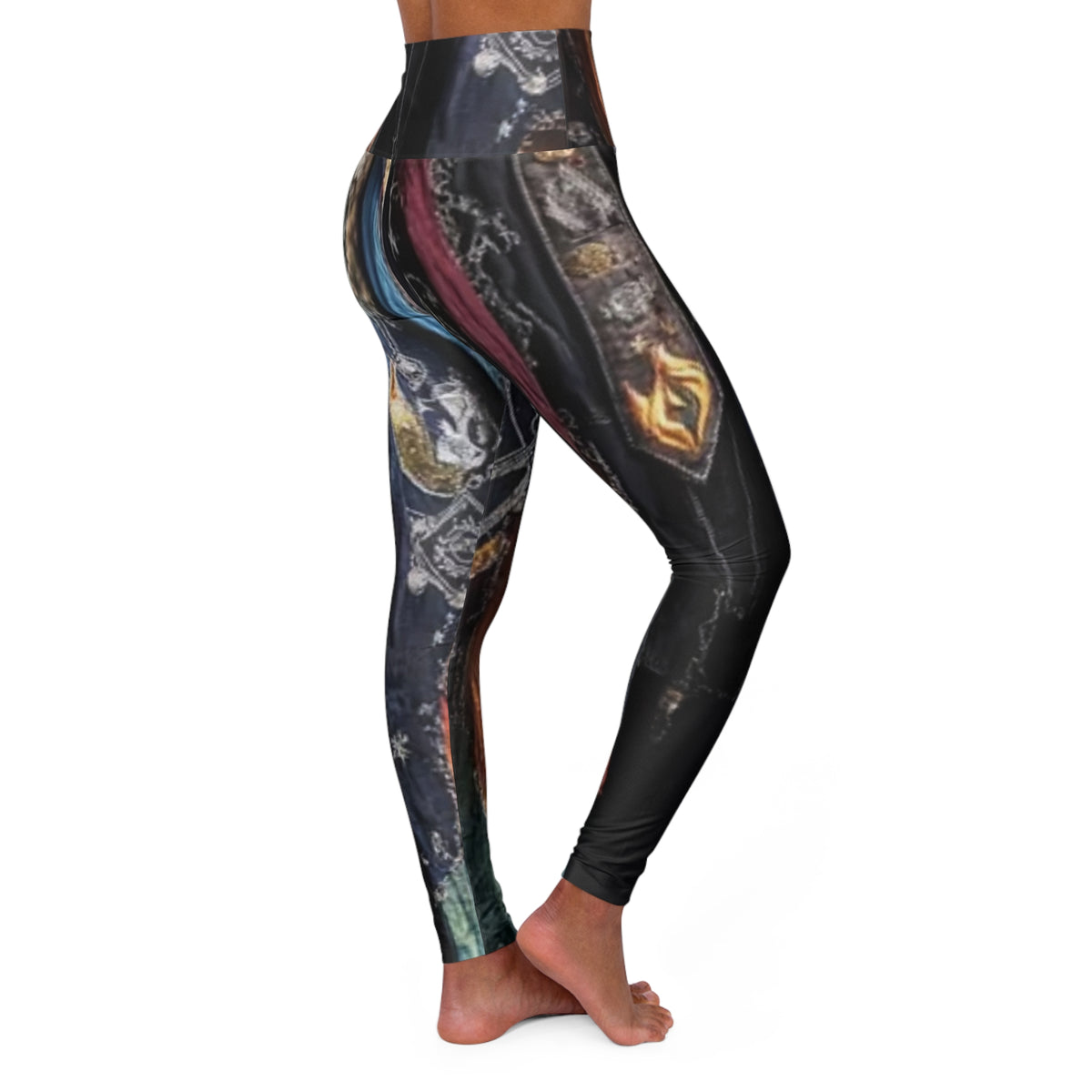 Abstract Galaxy Swirl High Waisted Yoga Leggings | Cosmic Space Print, Burning Man, Halloween, Deadhead, Festival concert, giftfor her