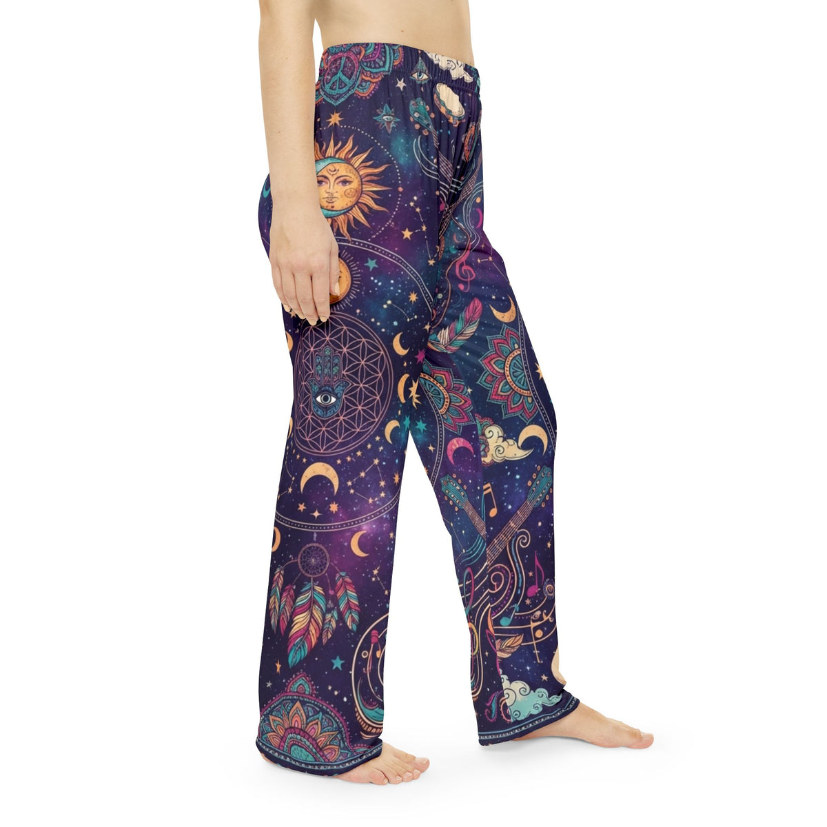 Celestial Moon & Sun Paisley Pajama Pants | Cosmic Night Print