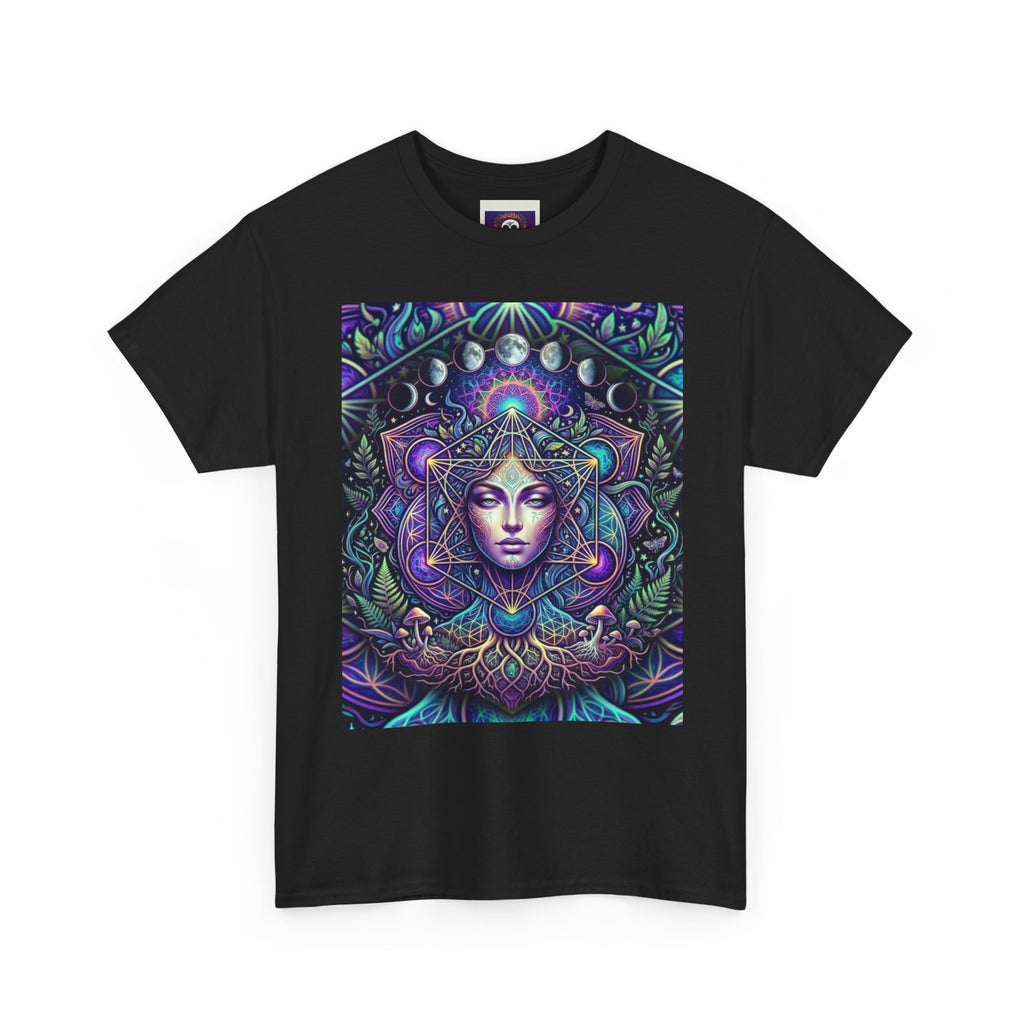 Mystic Goddess Mandala Tee | Psychedelic Spiritual Art, Purple Blue