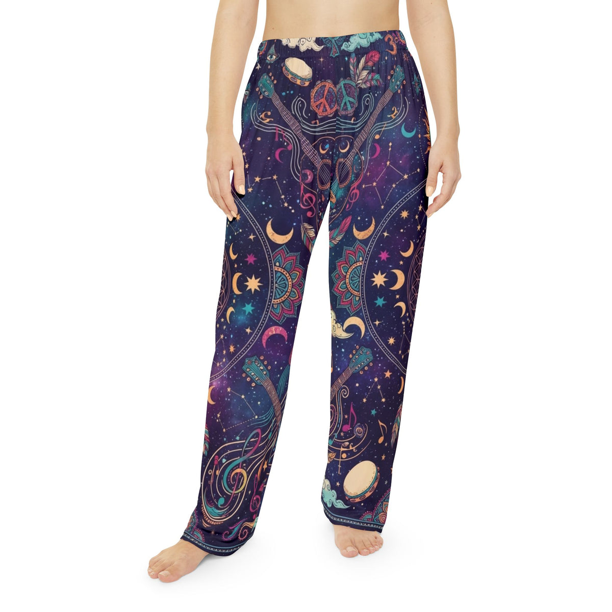 Celestial Moon & Sun Paisley Pajama Pants | Cosmic Night Print