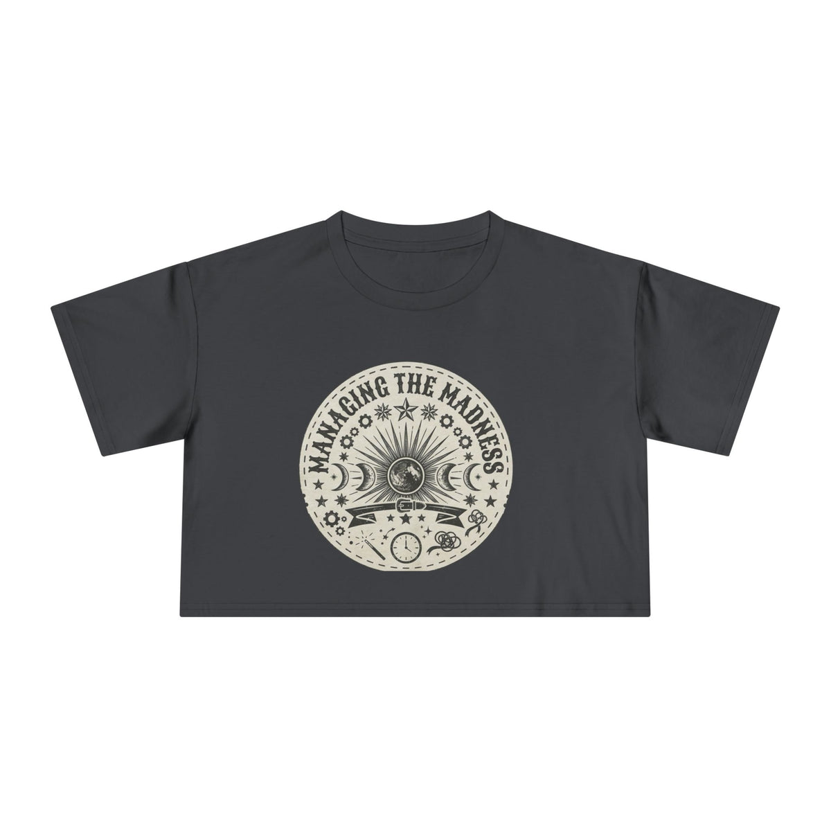 Moon Phases Mandala Crop Tee | Astrological Celestial Design