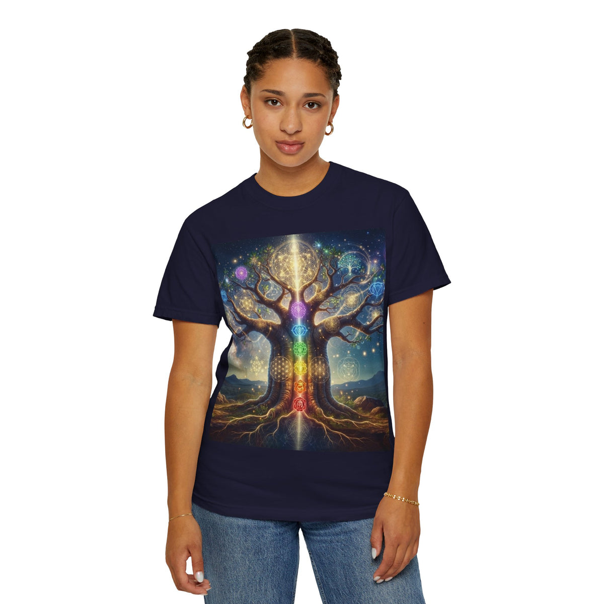 Chakra Tree of Life T-shirt | Spiritual Energy Illustration