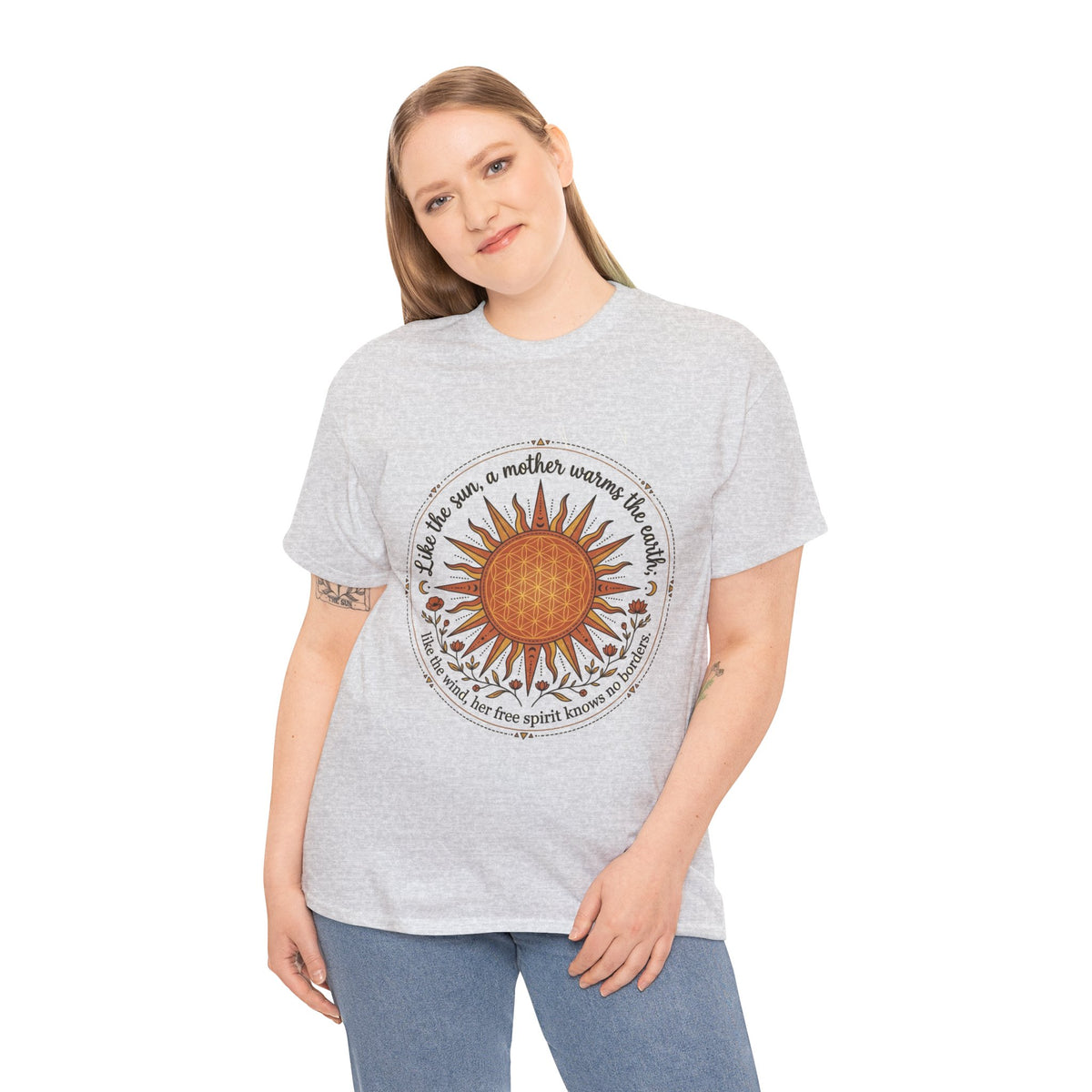 Sunflower Mandala Tee | Sunburst Floral Graphic Shirt