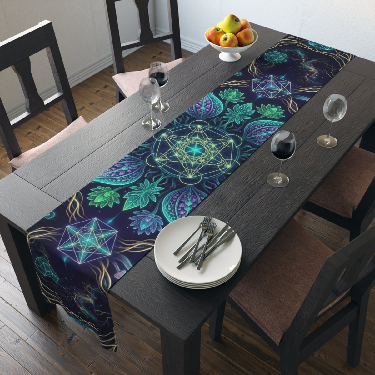 Sacred Geometry Mandala Table Runner