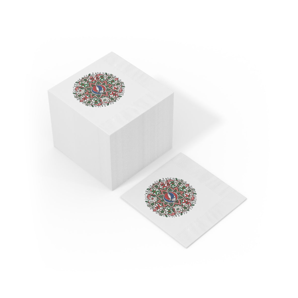 Grateful Dead Mandala Napkins, Christmas  napkin, gift for deadhead