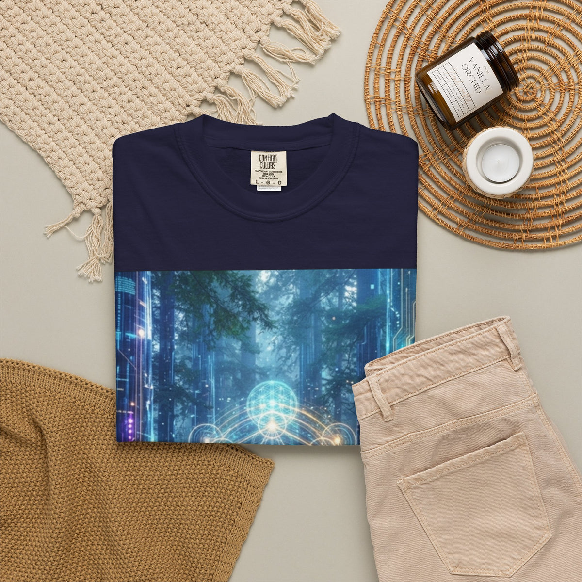 Mystic Forest Sacred Geometry T-shirt | Spiritual Nature Mandala