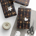 Gold Geometric Orb Pattern Wrapping Paper | Celestial Abstract Gift Wrap