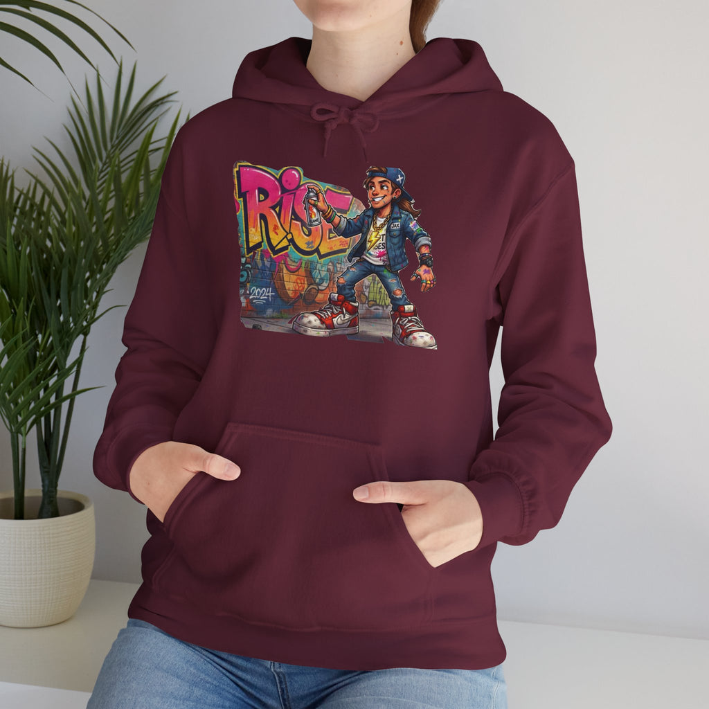 Retro Graffiti Kid Hoodie | Skate Street Art Pullover