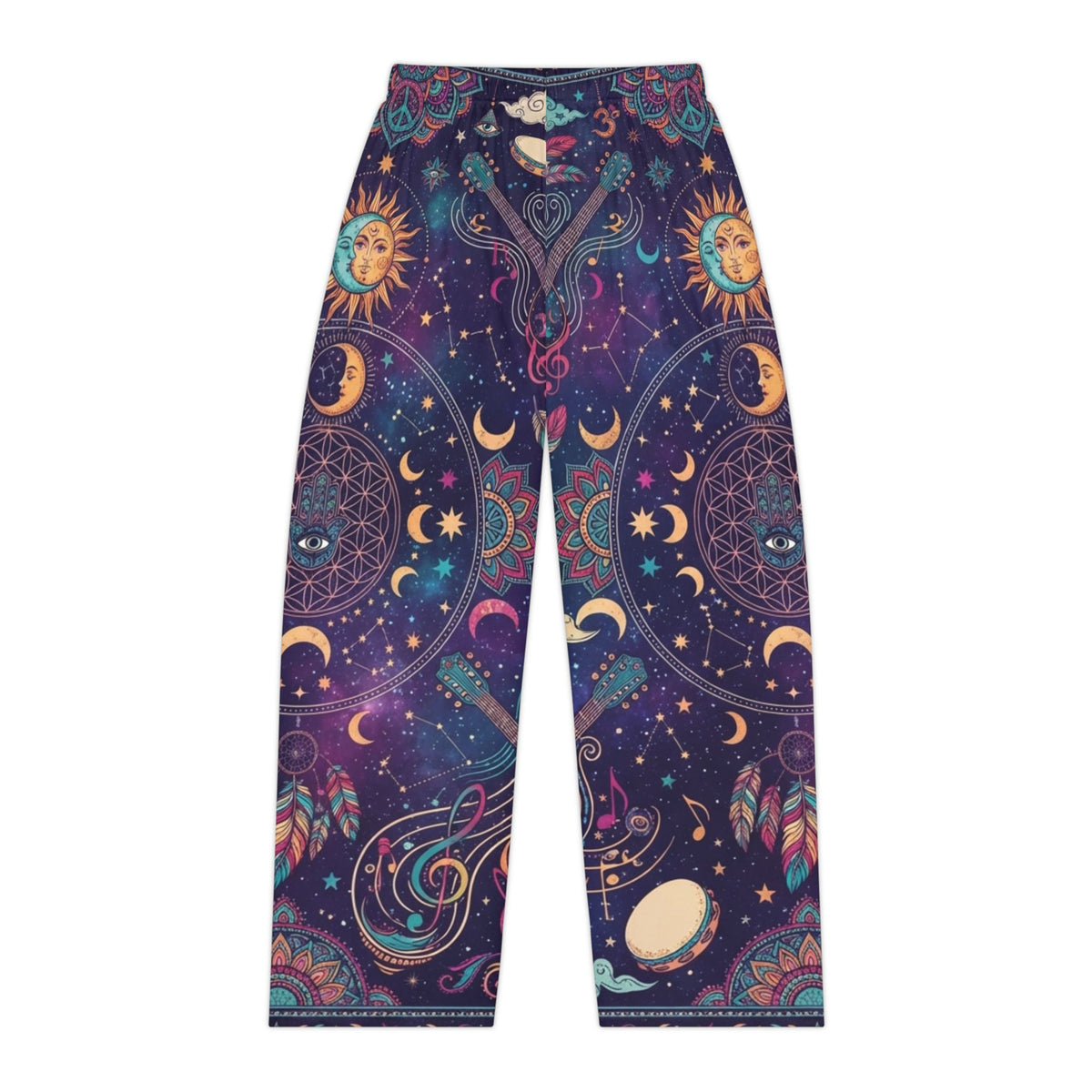 Celestial Moon & Sun Paisley Pajama Pants | Cosmic Night Print