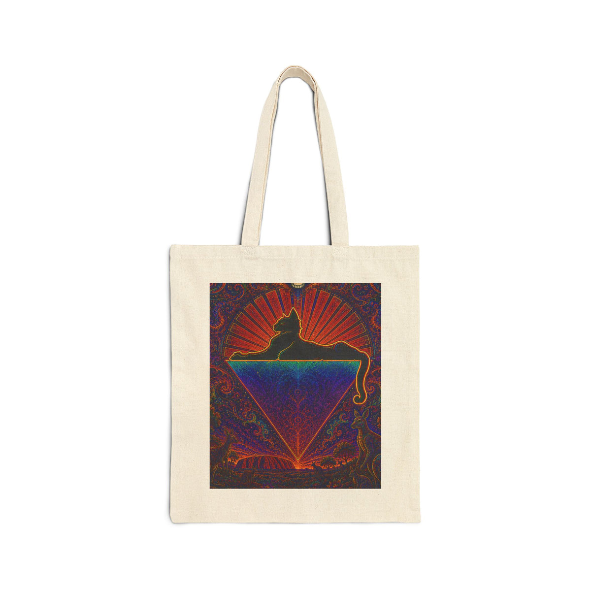 Dancing Bear Psychedelic Prism Tote cats down under the stars