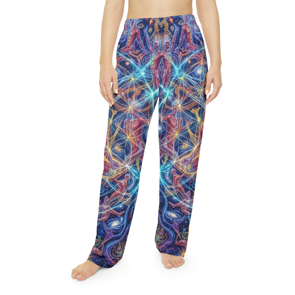 Abstract Kaleidoscope Pattern Pajama Pants | Colorful Psychedelic Design